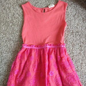 Coral and pink Mini Boden dress, size 7-8